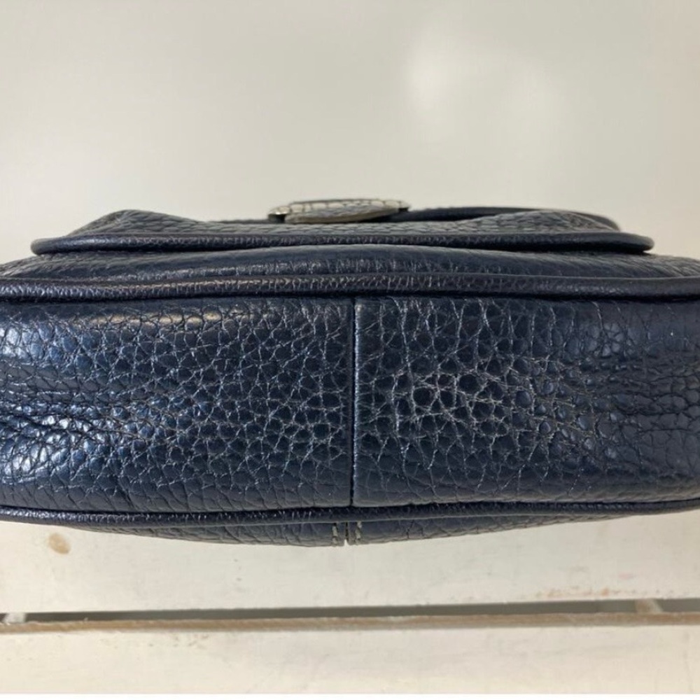 BRIGHTON E881534, SMALL NAVY BLUE LETHAER FRONT BUCKLE SHOULDER BAG - Picture 6 of 6